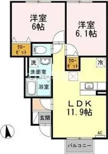 グランモア茜部【1階】の間取り