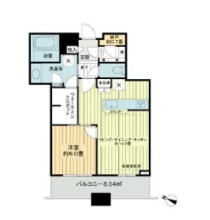 プラウドタワー千代田富士見【6階】の間取り