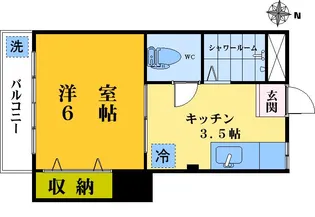 落合コーポ【2階】の間取り