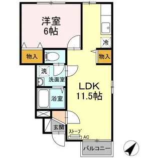 セジュール仲町 A(むつ市)【1階】の間取り