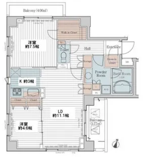 カスタリア三宿【2階】の間取り