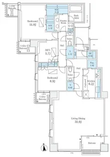 パークマンション千鳥ヶ淵【5階】の間取り