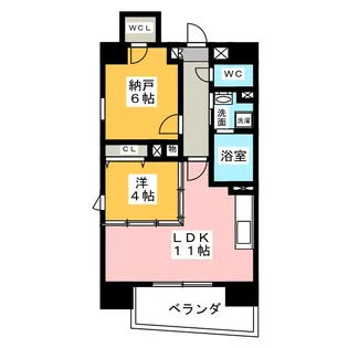 サンエスケーイワタ名城【9階】の間取り