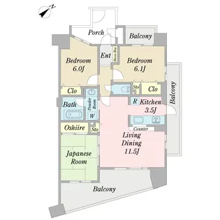 ライオンズプラザ西葛西【4階】の間取り