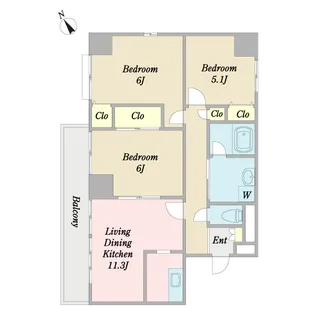 エフロレンス東葛西【2階】の間取り