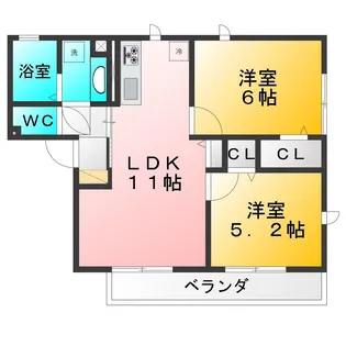 セジュール2【1階】の間取り
