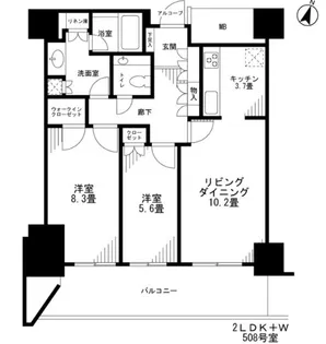 カテリーナ三田タワースイート ウエストアーク【5階】の間取り