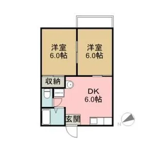 あさけハイツB【2階】の間取り