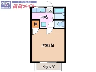 ルクール津【2階】の間取り