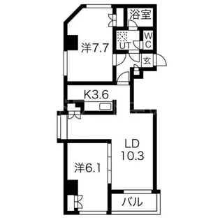 メープル中の島【4階】の間取り