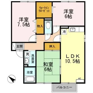 エスポワール大川田II・III III【2階】の間取り