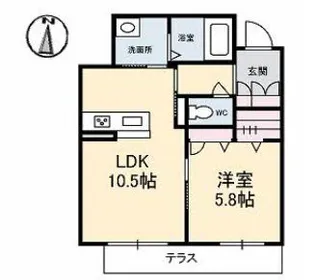 プリティーウーマン A棟 103号室【1階】の間取り