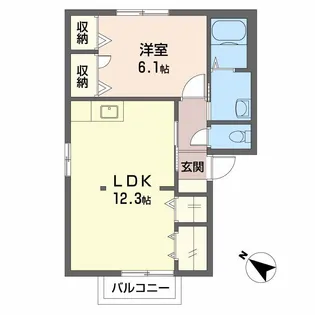 アンジュウ デヤ B棟【2階】の間取り