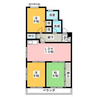 ドミール小田井【4階】の間取り