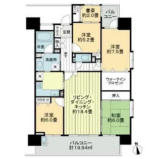 ライオンズマンション西橋本【6階】の間取り