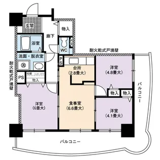 URサンクレア池下【10階】の間取り