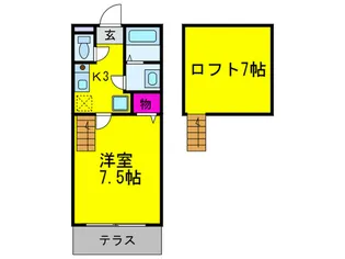 アヴェニール鳳【1階】の間取り
