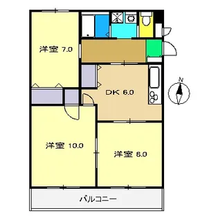 西山ハイツ5【4階】の間取り