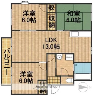 フレグランスタウン【1階】の間取り