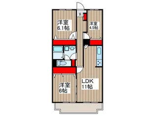志木ニュータウン南の森壱番街15号棟【5階】の間取り
