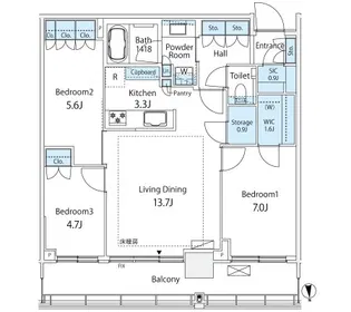 GLOBAL FRONT TOWER グローバルフロントタワー【31階】の間取り