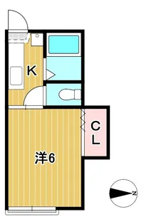 くがやコーポB【2階】の間取り