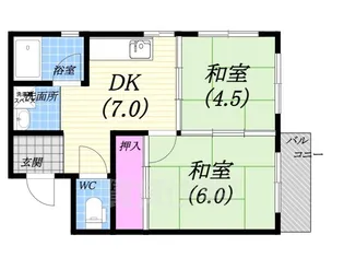 レジデンス老松【3階】の間取り