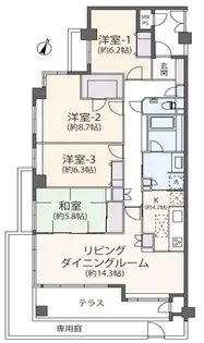 ソフィア目黒碑文谷【1階】の間取り