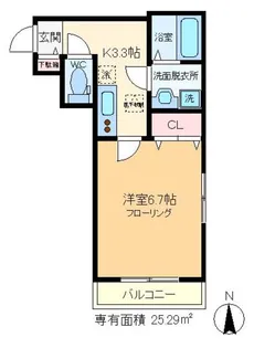 クレールシャンブル【1階】の間取り