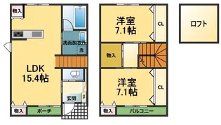 メゾネストZ香西【2階】の間取り