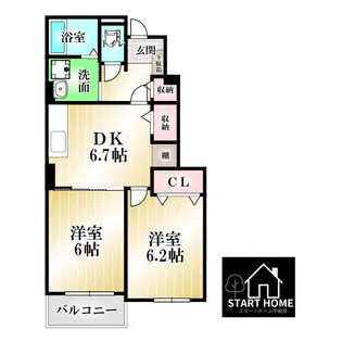 ガーデンヒル藍住B【1階】の間取り