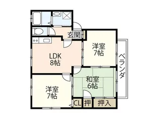 コーポラス祇園【1階】の間取り