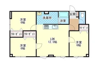 コーポ華みずき【1階】の間取り