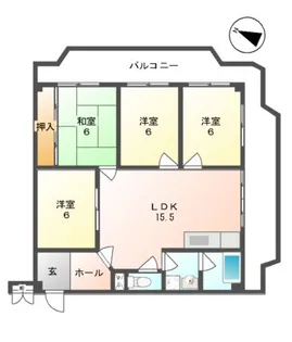 新栄プロパティー軽里【2階】の間取り