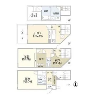 東京都目黒区下目黒2【一戸建】の間取り
