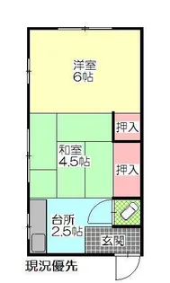 山の手中島アパートC【2階】の間取り
