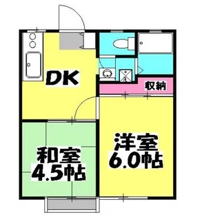 武蔵野ハイツ3号棟【2階】の間取り