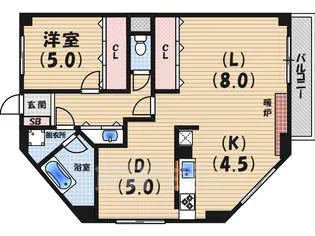 苦楽園グリーンハイツ【4階】の間取り