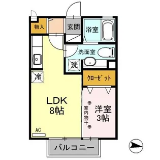 ルシール若松原【2階】の間取り
