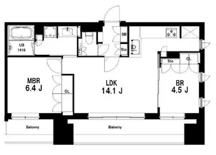 中目黒ウエスト【7階】の間取り