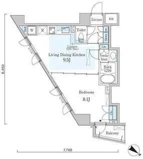 オーキッドレジデンス六本木【8階】の間取り