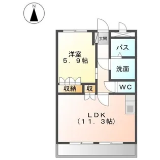 カーサ・ベルデB【1階】の間取り