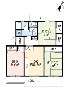 URあかしあ台ハイツ【4階】の間取り