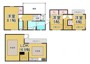 兵庫県西宮市老松町【一戸建】の間取り