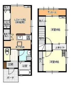 富山県富山市婦中町下轡田【一戸建】の間取り