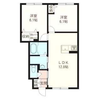 2LDKの間取り画像