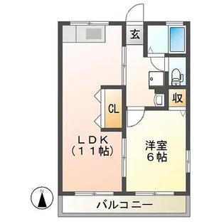 第5朝日ハイツ【2階】の間取り