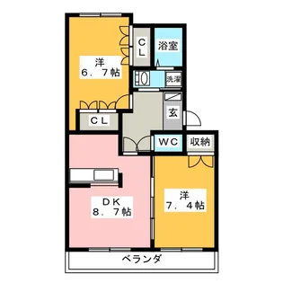 パジェール花水木【2階】の間取り