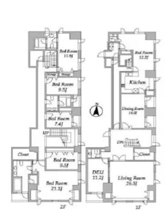 プライムスクエアシティ【12階】の間取り