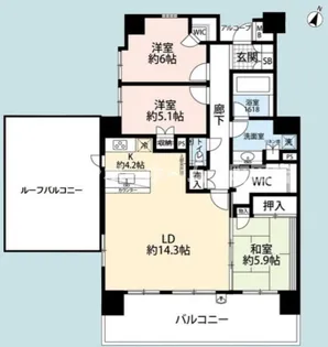 セントラルステージ相模大野ザ・クラス【6階】の間取り